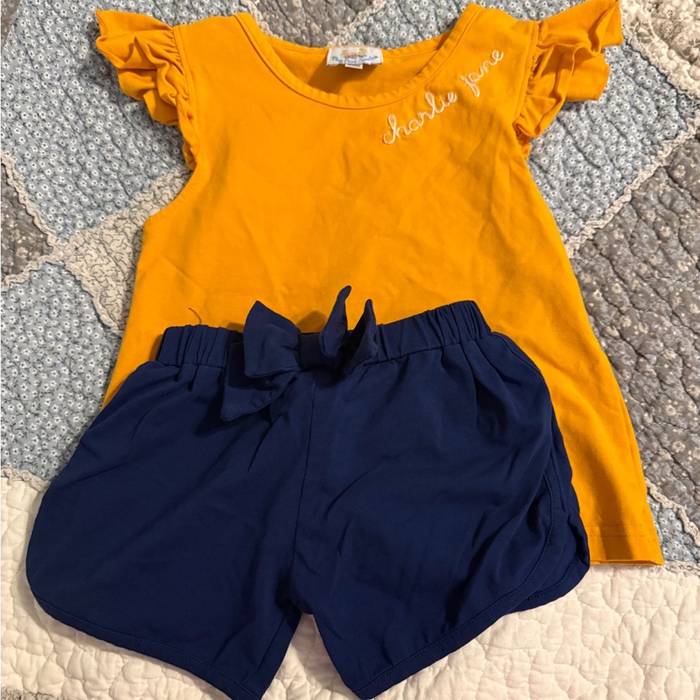 charlie jane Kids Yellow and Blue Matching Set